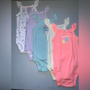 Carter's 5 pack sleeveless Bodysuits Soft Stretchy One Pieces 12m